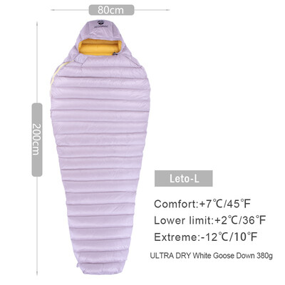 

AEGISMAX Outdoor Camp Ultra Dry White Goose Down Sleeping Bag 700FP Mummy Type Sleeping Gear Water Repellent Down