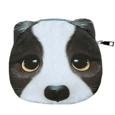 

Cute Fashion Women Crossbody Bag Dog Face Head Animal Print Zipper Closure Small Shoulder Chain Bag Handbag