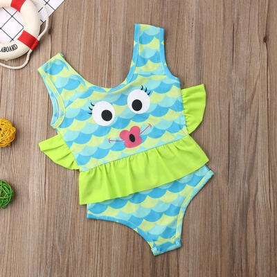 

Toddler Kids Baby Girls Cute Cartoon Goldfish Swimsuit Sleeveless Swimwear One-piece Bathing Suit