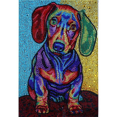 

5D DIY Full Drill Special Shaped Diamond Painting Color Dog Cross Stitch