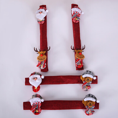 

4x DIY Fridge Handle Covers Christmas Microwave Dishwasher Door Decor For House