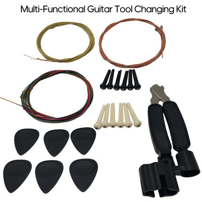 

Guitar Tool Changing Kit Acoustic Guitar Strings Guitar Pin Finger Picks Guitar Accessories Replacement Kit