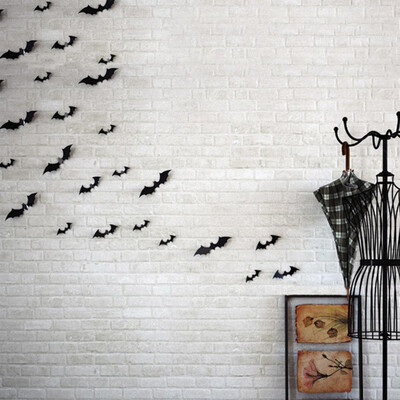 

〖Follure〗2 Set Black 3D DIY PVC Bat Wall Sticker Decal Home Halloween Decoration