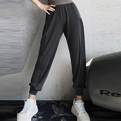 

Women Casual Solid Stretch High Waist Loose Pants Sport Long Pants