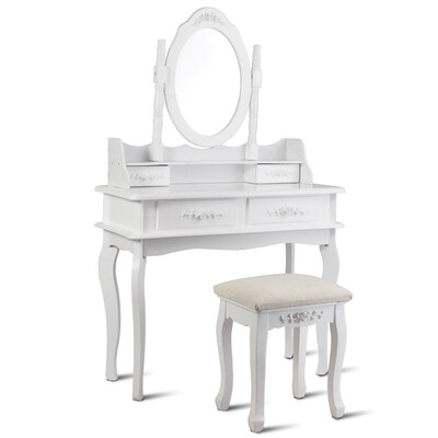 

Mirror Jewelry Storage Makeup Dressing Table Vanity Set