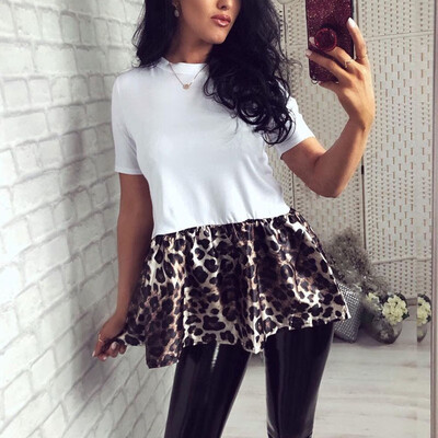 

Womens Tops Ladies Shirts Summer Splicing Tops Fashion Plus Size Casual