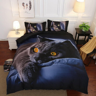

Europe&America Comfy 3D New Design Bedding Set Home Soft Cat Printing Duvet Cover Set