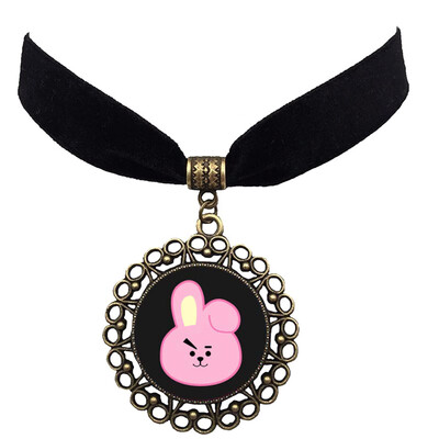 

BTS Bangtan Boys Fashion Sexy Vintage Black Necklace Kpop Pendant Choker Necklace