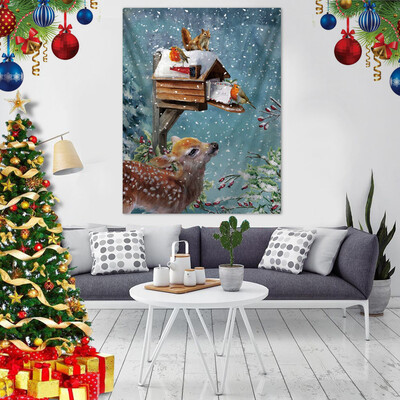 

Siaonvr Santa Claus Tapestry Christmas Gift Blanket Wall Hanging Wall Decoration 29x37In