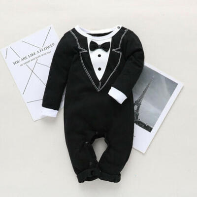 

UK Newborn Baby Boy Party Gentleman Clothes Romper Jumpsuit Bodysuit Outfit Suit