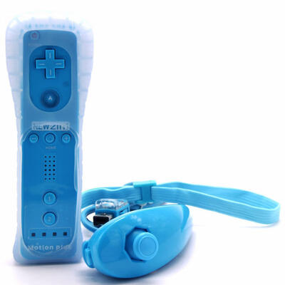

2in1 Wireless Remote Controller Nunchuk Gamepad Joystick Combo Set With MOTION PLUS For Nintendo WiiWii U With Silico