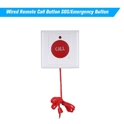 

Wired Remote Call Button SOSEmergency Button Caregiver Pager for BedChairFloor Mat Fall Alarm Patient Elderly Disabled Pull Cor