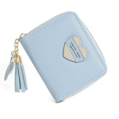 

Cute Heart Pattern Coin Purse Women Zipper Wallet Card Holder Short Clutch