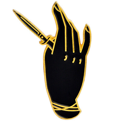 

1PC Punk Witchs Hand Dagger Pins Black Enamel Badge Gothic Brooches Unisex New