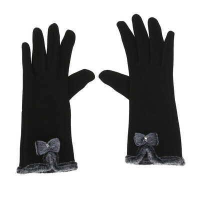 

Women Female Touch Screen Mittens Sheep Wool Winter Bowknot Glove