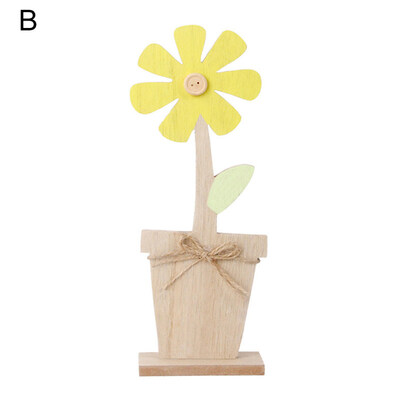 

Wooden Easter Artificial Flower Button Bonsai Desktop Ornament Gift Home Decor