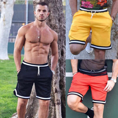 

New Mens Summer Casual Stripe Shorts Gym Sport Jogging Beach Swim Pants Trousers