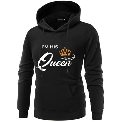 

New Couple King And Queen Hoodie Casual Long Sleeve Letter Printed MHerHis KingQueen Hooded Sweatshirt Lovers Gifts Hoodie