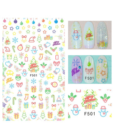 

〖Follure〗1PC Art Decals Nail Wraps Stickers Adhesive Polish Decor Snow Santa