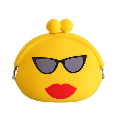 

3D Cartoon Expression Pattern Clutch Cute Women Coin Purse Silicone Wallet