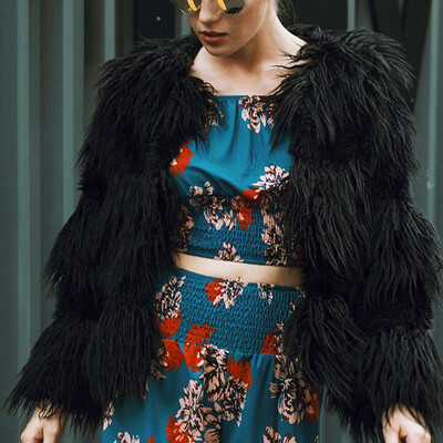 

Womens Casual Autumn Winter Outwear Coats Faux Fur Jacket Cardigan Overcoats