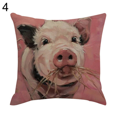 

New Year Mascot Pig Pillow Case Cushion Cover Sofa Bed Car Cafe Office Decor