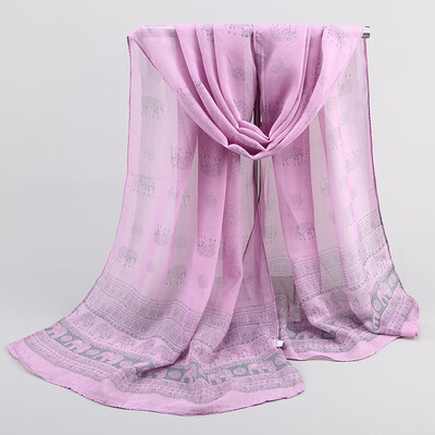 

2018 spring&summer new printed chiffon scarves wholesale exotic ethnic wind elephant womens small scarf