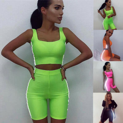 

Women Crop Top Short Pants Set 2pcs Outfits Jumpsuit Playsuit Casual Tracksuit