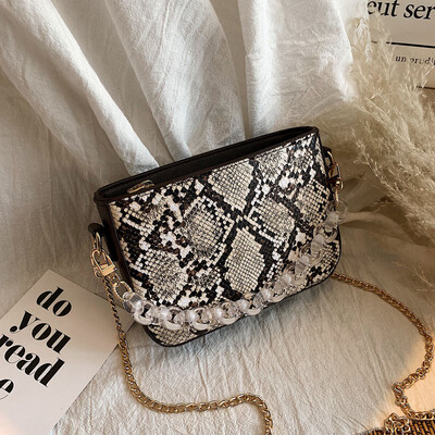 

Tailored Womens Fashion Hasp Pearl Serpentine Chains Shoulder Bag Casual Bag