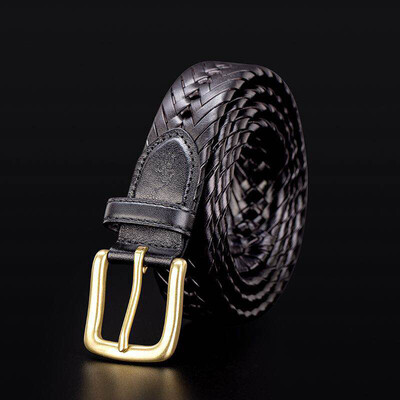 

Womens smooth belt leather simple casual fashion wild leather student thin belt
