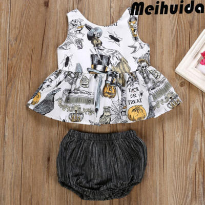 

Baby Girl Summer Outfits Set T-shirt TopsShort Pants Party Clothes Halloween
