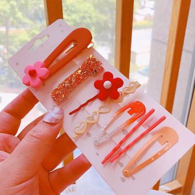 

Child Girl Hair Clip Sweet Cute Flower Practical Hairpin Combination