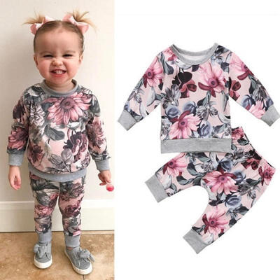

Newborn Baby Girls Clothes Coats T-shirt TopsFloral Pants Outfits Leggings Set