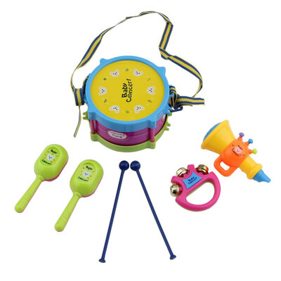 

5 PCS Unisex Boy Girl Drum Musical Instruments Band Kit Children Kids Toy Gift Set