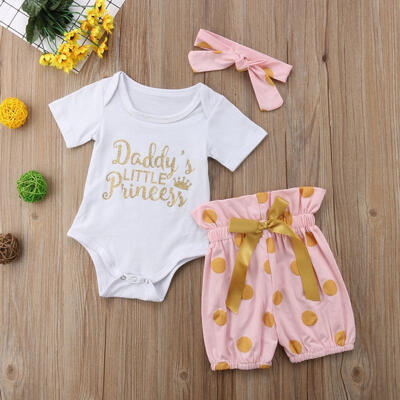 

Daddy&39s Little Princess Baby Girls Outfits Clothes Romper Jumpsuit BodysuitPantsHeadband