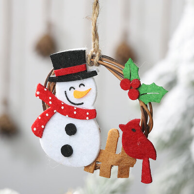 

Siaonvr Cute Christmas Decorations Non-woven Rattan Ring Pendant Hanging Ornaments