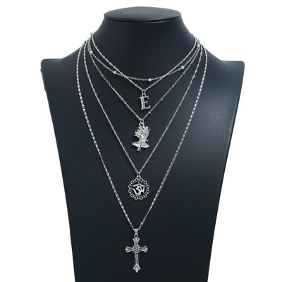 

New Alloy Necklace Retro Sequin Long Necklace Moon Big Pendant Gold Necklace Multi-layer Hot Bohemian Summer Accessories