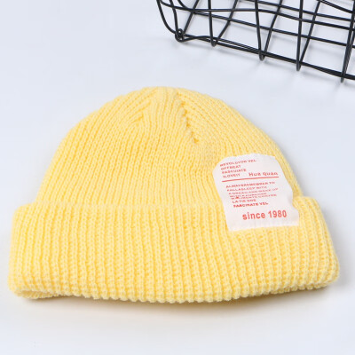 

Sticking letters original Chao brand melon skin wool cap sailor short-style hooligans retro-Korean hip-hop ins knitted hat