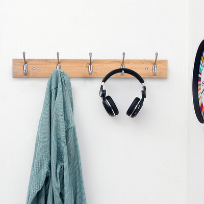 

Gobestart 5-Hook Wall Mounted Space-Saving Coat Rack
