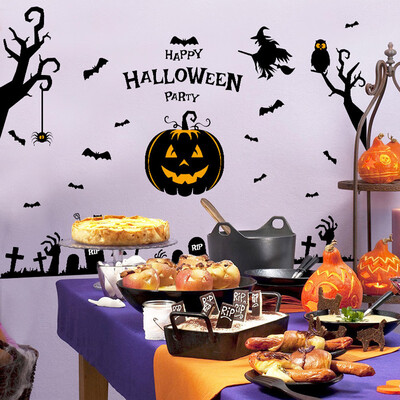 

〖Follure〗PVC Festival Decor Halloween Witch Pumpkin Wall Sticker Party Home Decor