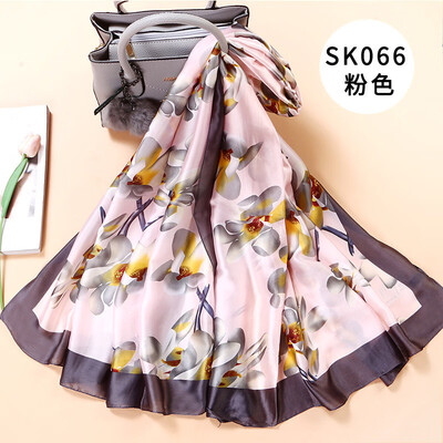

Spring&summer long national wind ink painting flower scarf simulation silk printing wild photo scarf sunscreen shawl female