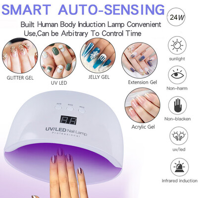 

Toponeto LED UV 24W Nail Dryer Curing Gel Polish Lamp Light Curing Manicure Machine Nail