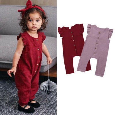 

US Newborn Baby Girl Cotton Romper Bodysuit Jumpsuit Outfits Clothes Sunsuit