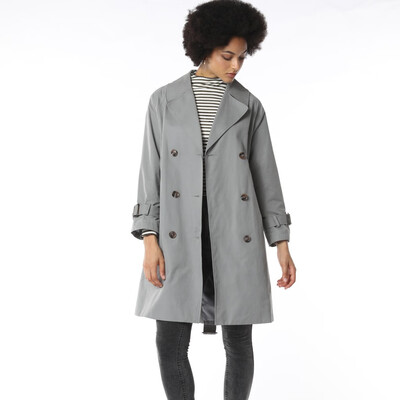 

Tailored Fashion Women Windbreaker Warm Pure Color Top Long Sleeve Blouse Loose Coat