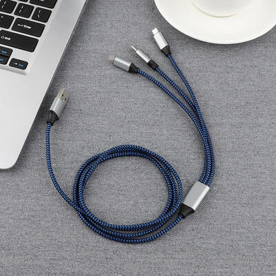 

3 In 1 USB Charging Cable Micro USB Type C 8Pin Cable For IPhone IPad Android
