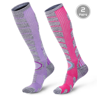 

2 Pairs Men Women Terry Thermal Ventilation Stockings for Outdoor Activities Skiing Hiking Climbing Mountains