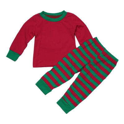 

2pcs Unisex Children Kids Long Sleeve T-ShirtChristmas Striped Long Pants