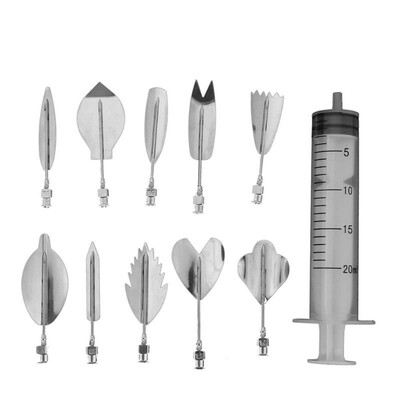 

11pcs Rose 3D Gelatin Jelly Flower Mold Pudding Cake Decor Art Needles Tool