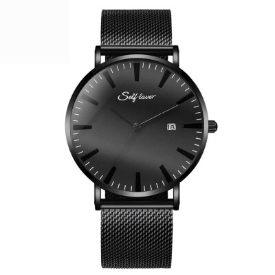 

Gobestart Fashion Mens Watch Alloy Business Quartz Wrist Watch Mesh Band