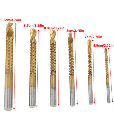 

Greensen 6Pcs HSS Titanium Coated Drill Bit Woodworking Wood Aluminum Plastic Hole Grooving Tool